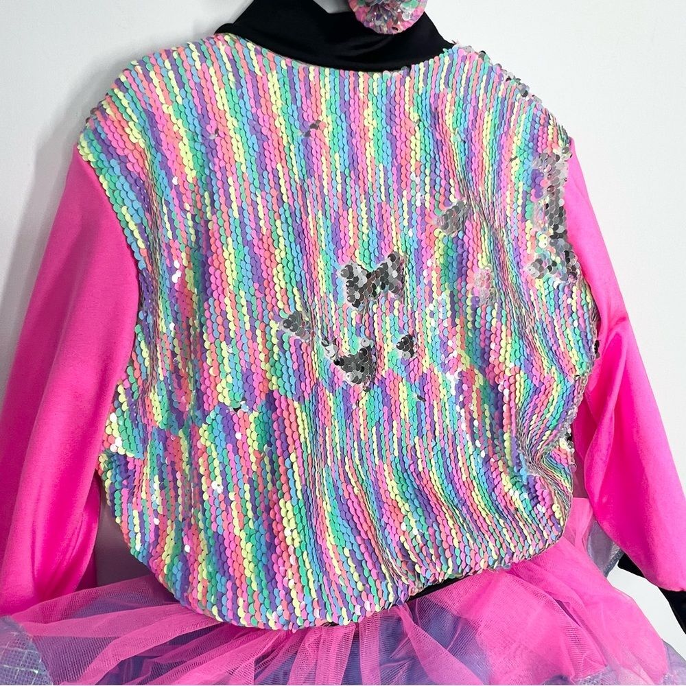 Weissman Showtime Lip Gloss Dance Costume Rainbow Sequin Jacket Tutu IC - Picture 5 of 11